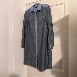 Brooks‎ Brothers Chambray Blue Shirtdress Button Down Hampton Spring Dress